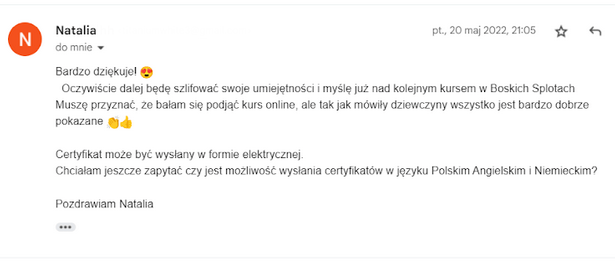 Opinia Natalii o kursie