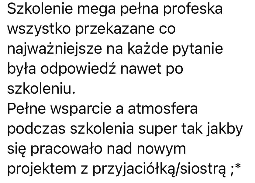 Opinia Marty po szkoleniu
